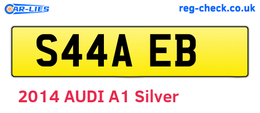 S44AEB are the vehicle registration plates.