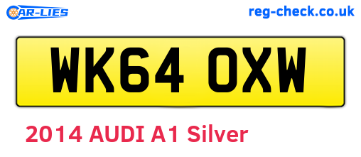WK64OXW are the vehicle registration plates.