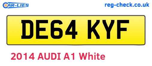 DE64KYF are the vehicle registration plates.
