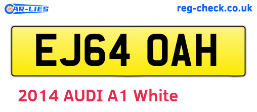 EJ64OAH are the vehicle registration plates.