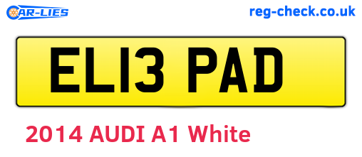 EL13PAD are the vehicle registration plates.