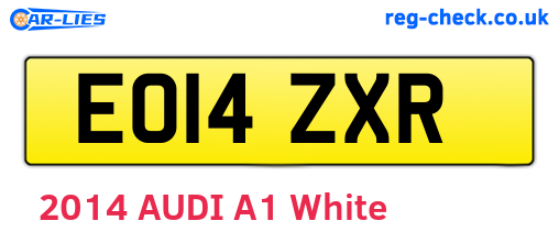 EO14ZXR are the vehicle registration plates.