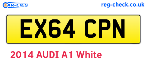 EX64CPN are the vehicle registration plates.