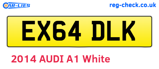 EX64DLK are the vehicle registration plates.