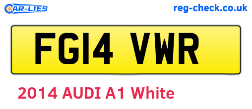 FG14VWR are the vehicle registration plates.