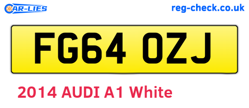 FG64OZJ are the vehicle registration plates.