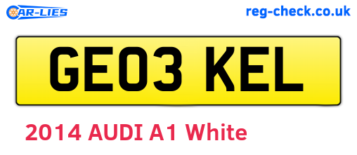 GE03KEL are the vehicle registration plates.