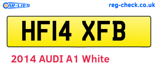 HF14XFB are the vehicle registration plates.
