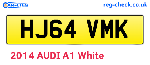 HJ64VMK are the vehicle registration plates.