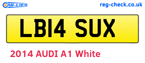 LB14SUX are the vehicle registration plates.