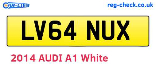 LV64NUX are the vehicle registration plates.