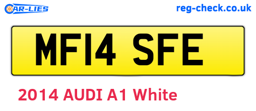 MF14SFE are the vehicle registration plates.