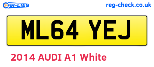 ML64YEJ are the vehicle registration plates.