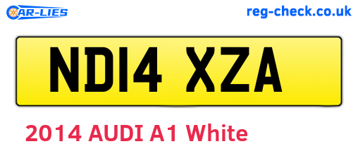 ND14XZA are the vehicle registration plates.