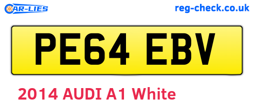 PE64EBV are the vehicle registration plates.