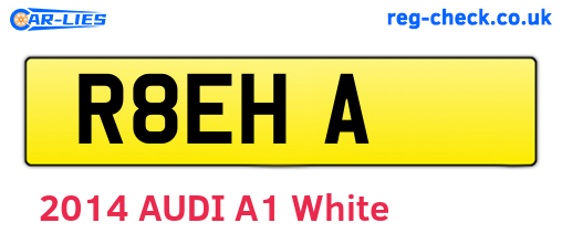 R8EHA are the vehicle registration plates.