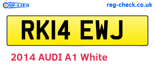 RK14EWJ are the vehicle registration plates.