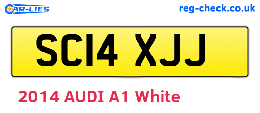 SC14XJJ are the vehicle registration plates.