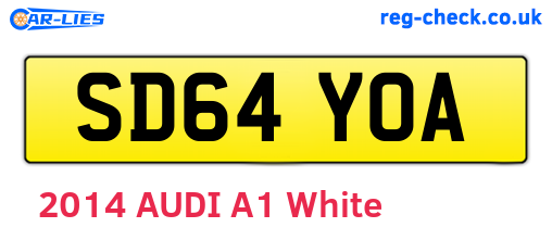 SD64YOA are the vehicle registration plates.
