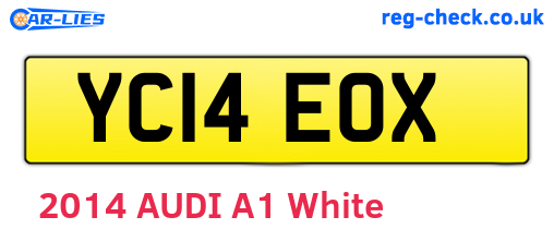 YC14EOX are the vehicle registration plates.