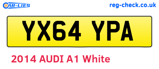 YX64YPA are the vehicle registration plates.