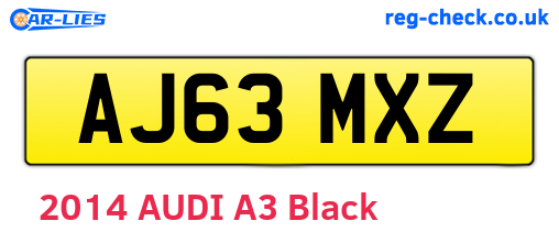 AJ63MXZ are the vehicle registration plates.