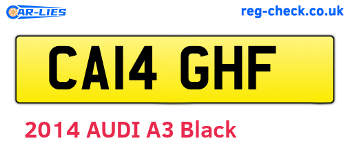 CA14GHF are the vehicle registration plates.