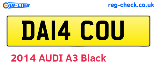 DA14COU are the vehicle registration plates.