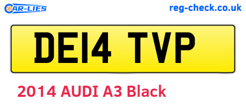 DE14TVP are the vehicle registration plates.