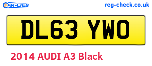 DL63YWO are the vehicle registration plates.