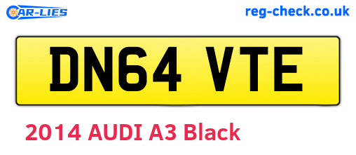 DN64VTE are the vehicle registration plates.