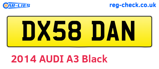 DX58DAN are the vehicle registration plates.