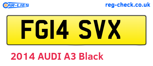 FG14SVX are the vehicle registration plates.