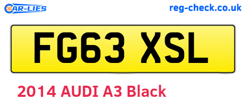 FG63XSL are the vehicle registration plates.