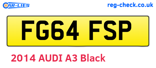 FG64FSP are the vehicle registration plates.