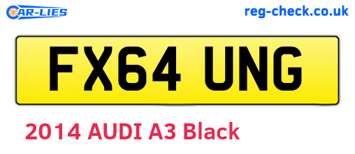 FX64UNG are the vehicle registration plates.