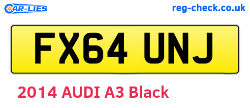 FX64UNJ are the vehicle registration plates.