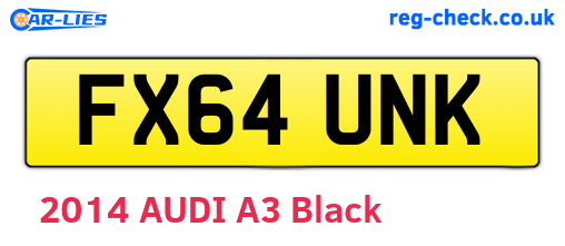 FX64UNK are the vehicle registration plates.