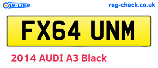 FX64UNM are the vehicle registration plates.