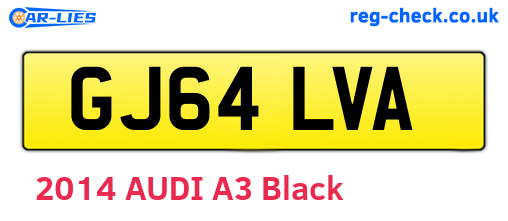 GJ64LVA are the vehicle registration plates.
