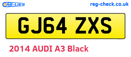 GJ64ZXS are the vehicle registration plates.