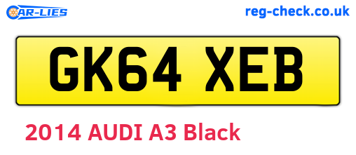 GK64XEB are the vehicle registration plates.