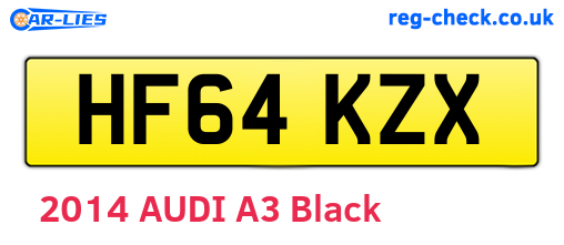 HF64KZX are the vehicle registration plates.