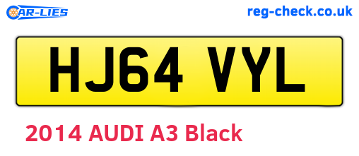 HJ64VYL are the vehicle registration plates.
