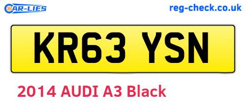 KR63YSN are the vehicle registration plates.