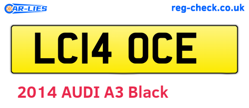 LC14OCE are the vehicle registration plates.