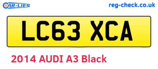 LC63XCA are the vehicle registration plates.