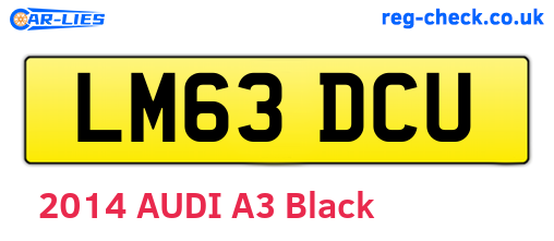 LM63DCU are the vehicle registration plates.