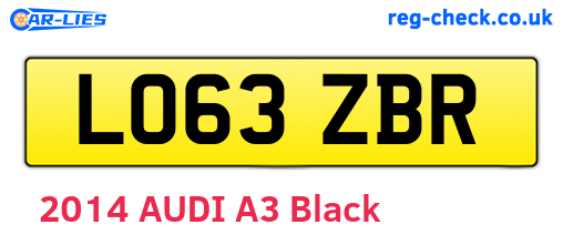 LO63ZBR are the vehicle registration plates.