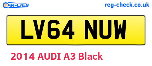 LV64NUW are the vehicle registration plates.